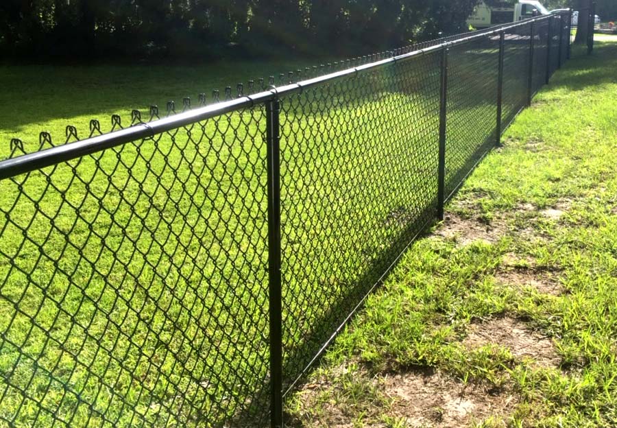 Black Chain Link Fence.
