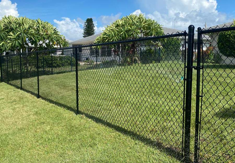 Close-up of durable chain link fence.